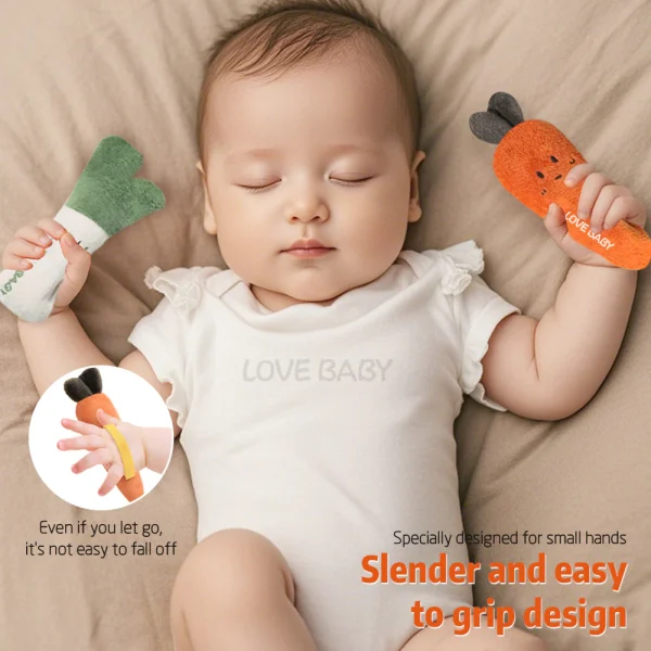 Baby Sleeping Toy Anti Scare Soothing Hand Ring Doll Mushroom Radish