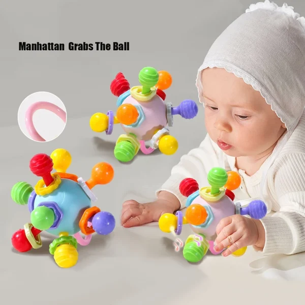 my-11134207-820lb-mf6p614qyg3tb0.webp Manhattan Handball Food Grade Silicone Baby Teether Catching Skills Shake Sound