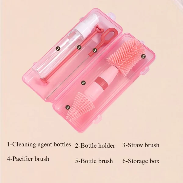 my-11134207-820lf-mf3nz7zq9xjd2e.webp Random 6 in 1 Baby Bottle Brush Set Multifunctional Wash Cup Lid Groove Straw Cleaning