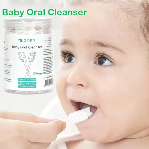 30PCS Baby Cotton Swab Mouth Tongue Oral Cleaner