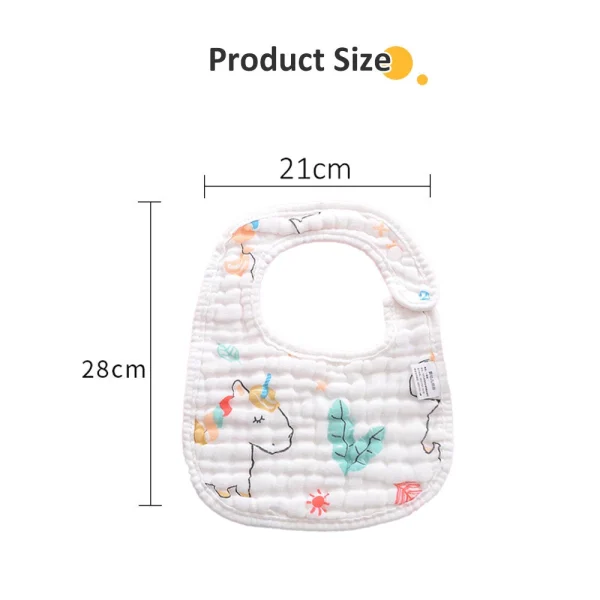 8 Layer Baby Bibs U Shaped Newborn Kids Feeding Saliva Towel