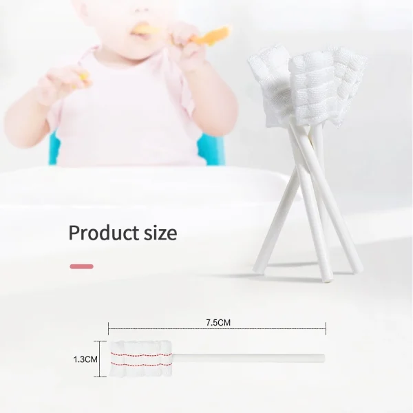 30PCS Baby Cotton Swab Mouth Tongue Oral Cleaner