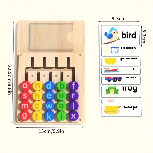 Educational Letter Matching Spelling Board Toy with 12 Double-Sided Learning Cards for Kids Early Education