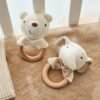 327d7b23-016e-4514-beec-4f72aa1c2f48.jpg Beige Crochet Elephant Baby Rattle Teething Toy Soft Handheld Bow Tie Bear Sensory Learning Toy