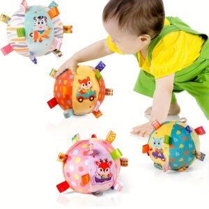 Soft Plush Baby Rattle Ball Toy for Newborn Infants Early Sensory Development & Interactive Play