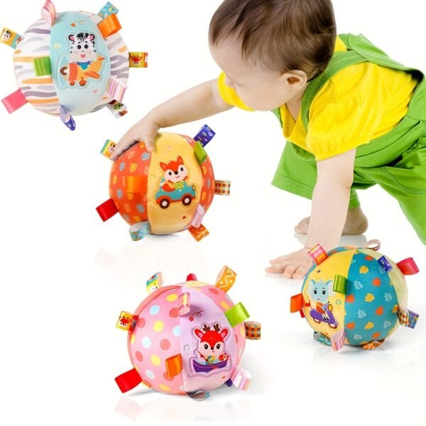 Soft Plush Baby Rattle Ball Toy for Newborn Infants Early Sensory Development & Interactive Play
