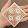 Wooden Double Player XO Tic-Tac-Toe Interactive Desktop Puzzle Game for Logical Thinking & Family Fun