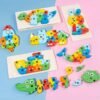 Wooden Animal Puzzle Educational Learning Toy Set for Kids Ages 3+ Creative Early Development Play