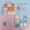 Wooden Double Player XO Tic-Tac-Toe Interactive Desktop Puzzle Game for Logical Thinking & Family Fun