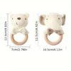 54b59f74-009f-11f0-b200-0a580a673132.jpg Beige Crochet Elephant Baby Rattle Teething Toy Soft Handheld Bow Tie Bear Sensory Learning Toy