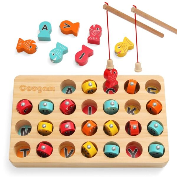 71Fd6w5qwDL.jpg Coogam Wooden Magnetic Fishing Game