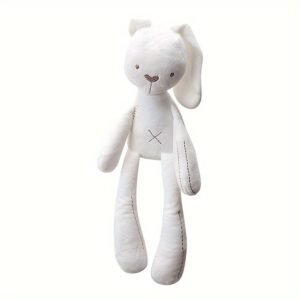 Cute Long-Legged Bunny Plush Doll Soft White Stuffed Animal Toy for Kids Room Décor & Gift Collection
