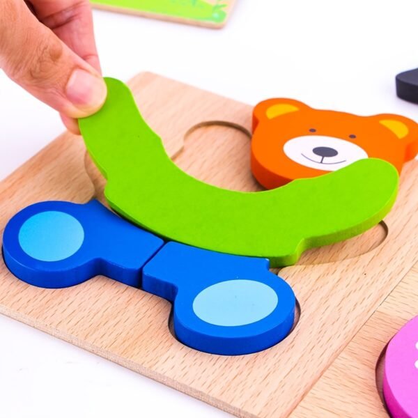 854cb4c4e6d12f41e6838d8249ccf38c.jpg Thick Wooden Animal & Vehicle Puzzle Educational Toy Set for Kids Early Learning Play