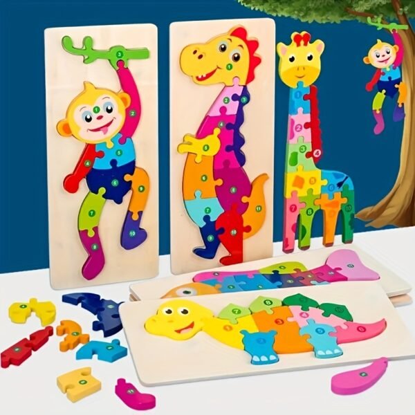 96bfbd3298c13b68bbb02a7eaeec156b.jpg Colorful Wooden Animal Puzzle Educational Learning Toy with Multi-Color Pieces for Kids