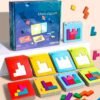 3D Puzzle Battle Toy Set with 20 Challenge Cards Educational Logical Thinking & Brain Training Game