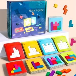 3D Puzzle Battle Toy Set with 20 Challenge Cards Educational Logical Thinking & Brain Training Game