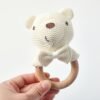 a1de59b5-734f-4ca6-96d6-7f89604b4dd4.jpg Beige Crochet Elephant Baby Rattle Teething Toy Soft Handheld Bow Tie Bear Sensory Learning Toy
