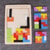 Colorful 3D Wooden Blocks Puzzle Brain Teaser Educational Toy for Kids Creative Learning Play