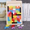 Colorful 3D Wooden Blocks Puzzle Brain Teaser Educational Toy for Kids Creative Learning Play