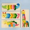 ef2d7a31e9b827a0bde3d9da143e6b85.jpg Colorful Wooden Animal Puzzle Educational Learning Toy with Multi-Color Pieces for Kids